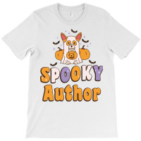 Spooky Author Halloween Costume Dog Blue T-shirt | Artistshot