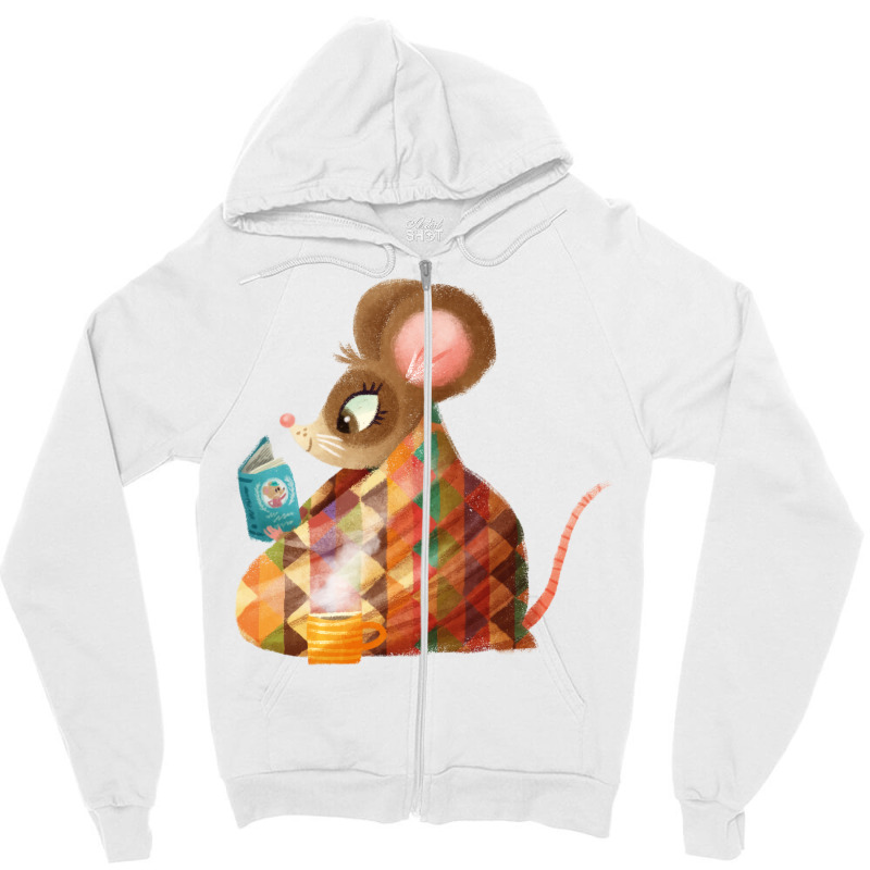 Cosy Mouse 80s Zipper Hoodie by alheklupsm | Artistshot