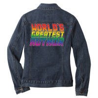 Author Job Gifts Design Perfect Present For Mom Da Ladies Denim Jacket | Artistshot