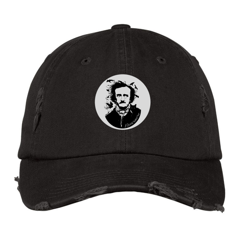 Edgar Allan Poe Nevermore Circular Design Vintage Cap by abasinzajzonj | Artistshot