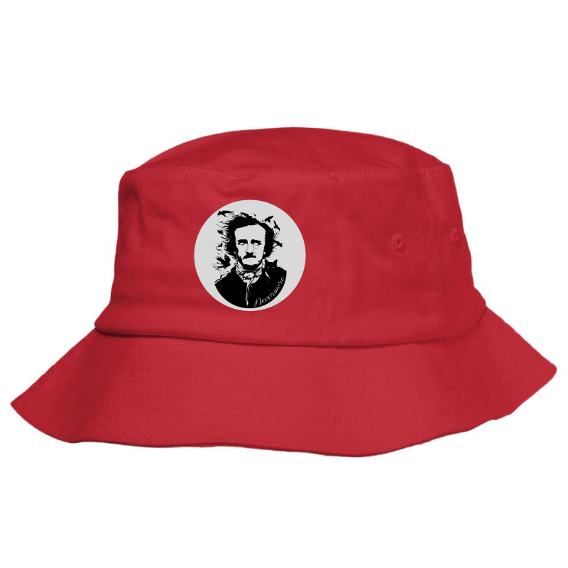 Edgar Allan Poe Nevermore Circular Design Bucket Hat by abasinzajzonj | Artistshot