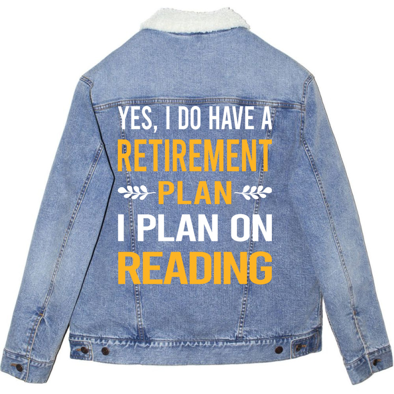 Funny My Retirement Plan Reading Book Books Vintag Unisex Sherpa-Lined Denim Jacket by fgclabdib | Artistshot