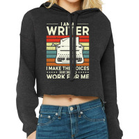 Im A Writer I Make The Voices In My Head Author Re Cropped Hoodie | Artistshot