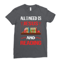 Funny Jesus Reading Book Books Green Ladies Fitted T-shirt | Artistshot