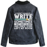 Novelist Author Writer Hipster Unisex Sherpa-lined Denim Jacket | Artistshot