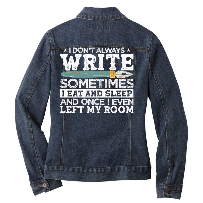 Novelist Author Writer Hipster Ladies Denim Jacket by fgclabdib | Artistshot