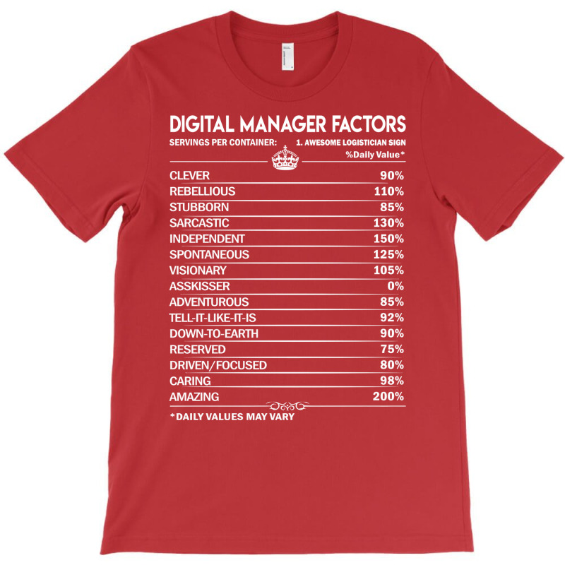 Digital Manager T  Daily Factors 2 Gift Item Tee N T-shirt | Artistshot