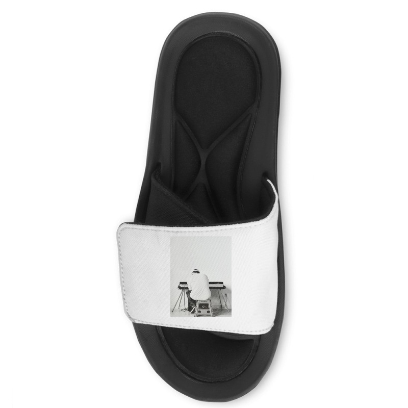 Black And White Mac Playing Piano Slide Sandal | Artistshot