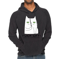 Fuck Off Cat Green Vintage Hoodie | Artistshot