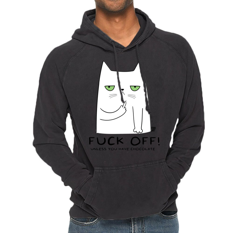 Fuck Off Cat Green Vintage Hoodie by sokhimnaxxary | Artistshot