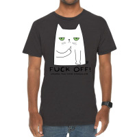 Fuck Off Cat Green Vintage T-shirt | Artistshot