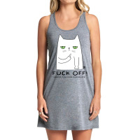 Fuck Off Cat Green Tank Dress | Artistshot