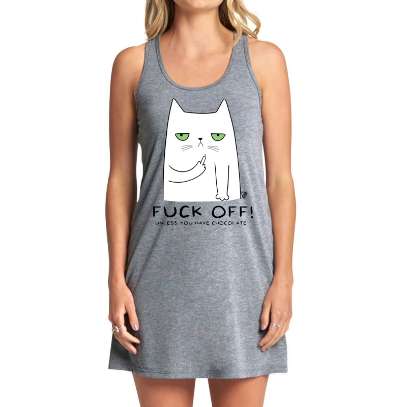 Fuck Off Cat Green Tank Dress by sokhimnaxxary | Artistshot