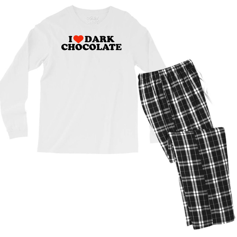 I Heart Dark Chocolate Nature Men's Long Sleeve Pajama Set by scheiknermalv | Artistshot