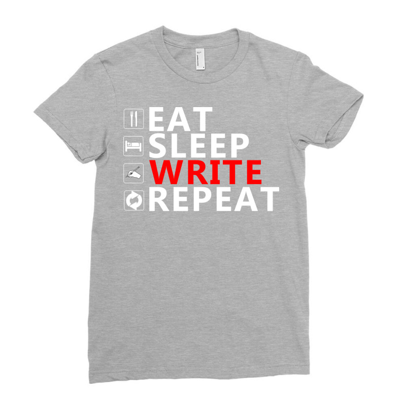 Write Repeat Trending Ladies Fitted T-Shirt by shohebainurn | Artistshot