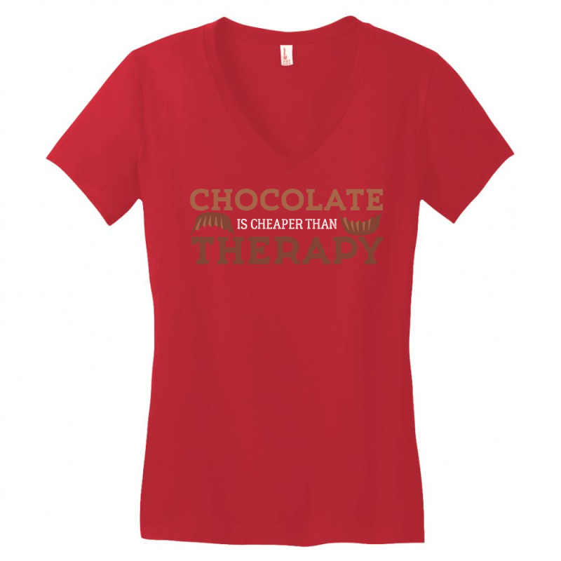 Chocolate Therapy Cocoa Cake Brownie Yellow Women's V-Neck T-Shirt by abebcekajciaw | Artistshot