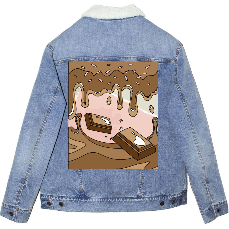 Sweet Temptation Surprise Chocolate Girl Unisex Sherpa-lined Denim Jacket | Artistshot