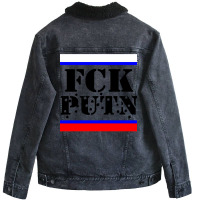 Fck Putin Fuck Putin Unisex Sherpa-lined Denim Jacket | Artistshot