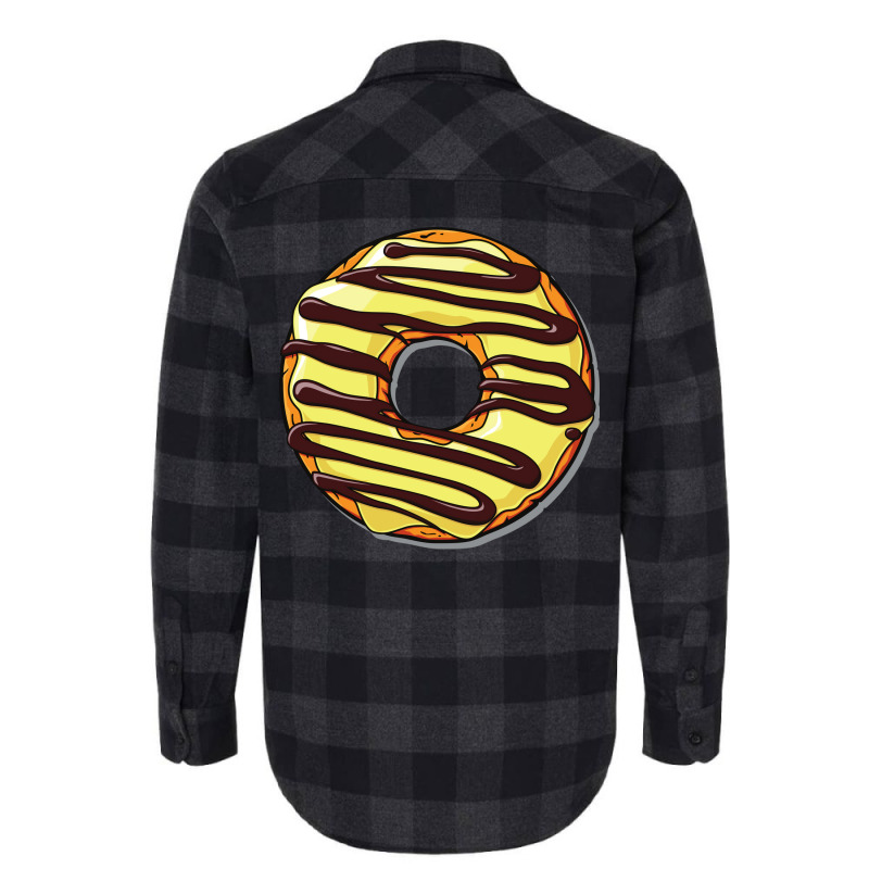 Yellow Donut Doughnut Chocolate Icing Frosting Gir Flannel Shirt | Artistshot