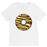 Yellow Donut Doughnut Chocolate Icing Frosting Gir V-neck Tee | Artistshot