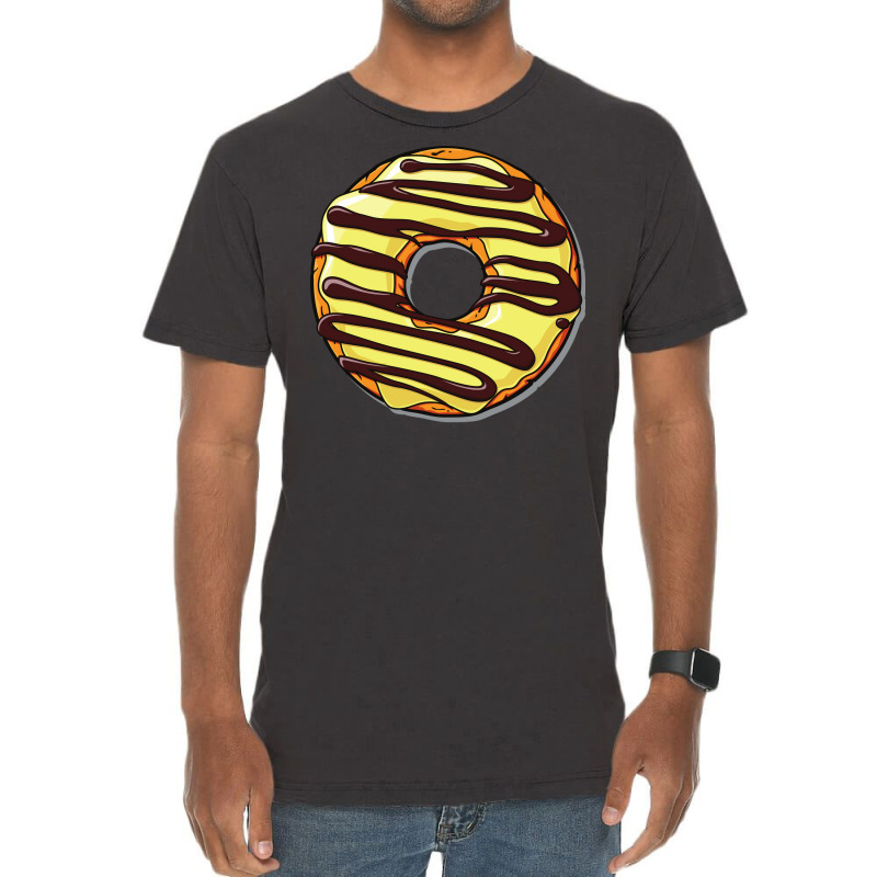 Yellow Donut Doughnut Chocolate Icing Frosting Gir Vintage T-shirt | Artistshot