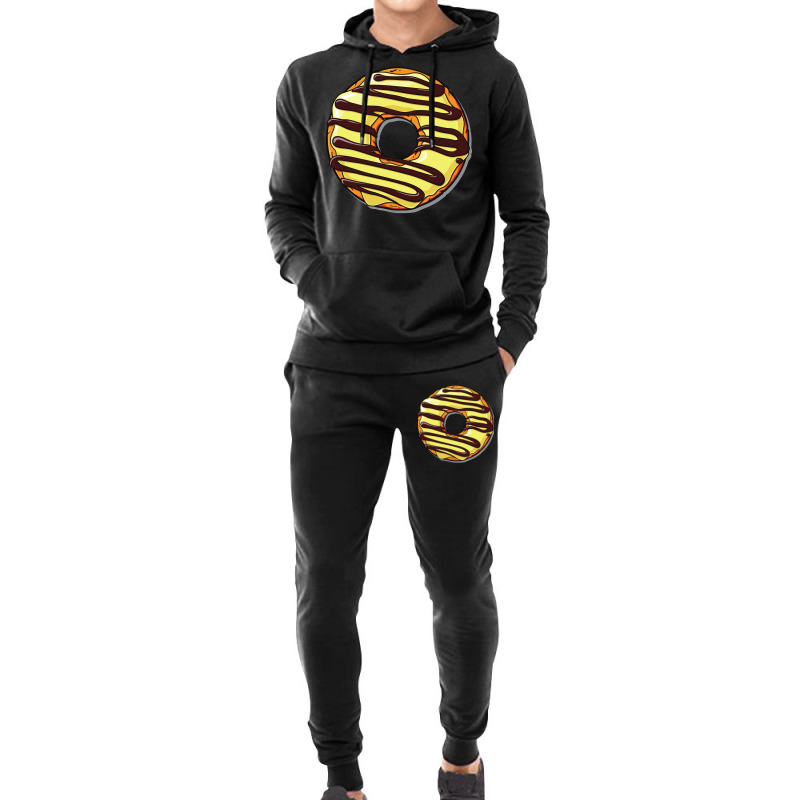 Yellow Donut Doughnut Chocolate Icing Frosting Gir Hoodie & Jogger Set | Artistshot