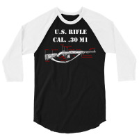 Us Rifle Carbine Cal 30 M1 Diagrams 3/4 Sleeve Shirt | Artistshot