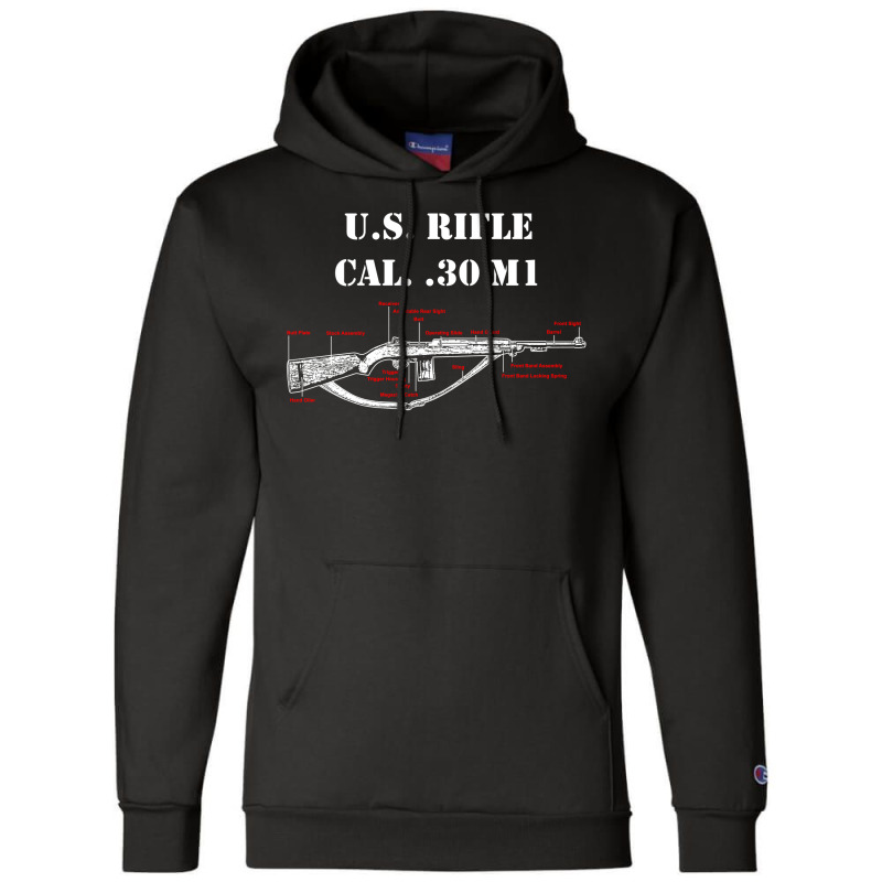 Us Rifle Carbine Cal 30 M1 Diagrams Champion Hoodie by Kengkong27 | Artistshot