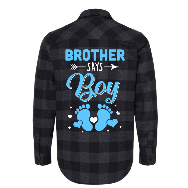 Gender Reveal For Brother Says Boy Matching Family Flannel Shirt | Artistshot