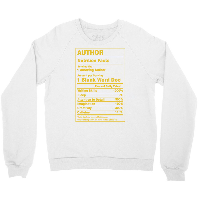 Nutrition Facts Author Girl Crewneck Sweatshirt by waldauitaliu | Artistshot