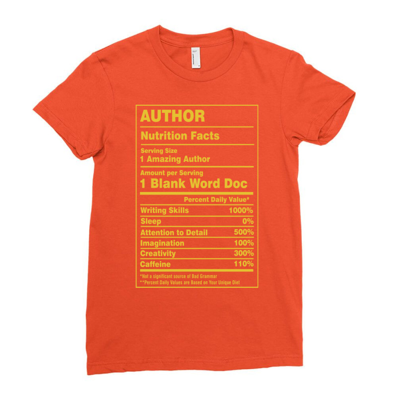 Nutrition Facts Author Girl Ladies Fitted T-Shirt by waldauitaliu | Artistshot