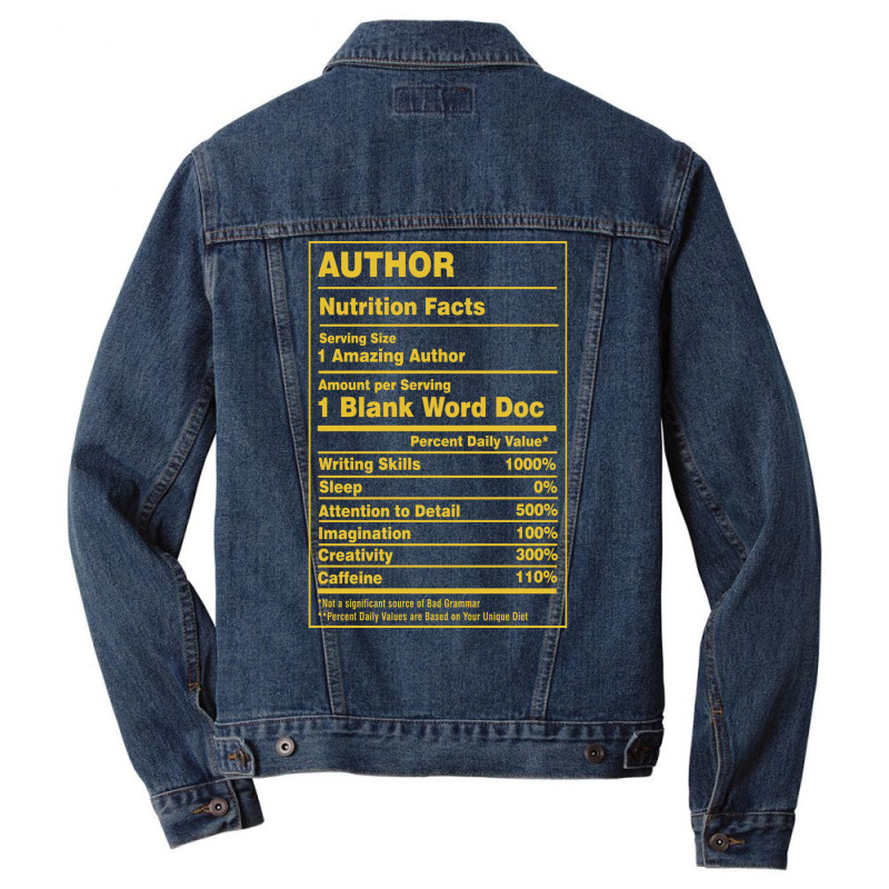 Nutrition Facts Author Girl Men Denim Jacket by waldauitaliu | Artistshot