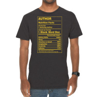 Nutrition Facts Author Girl Vintage T-shirt | Artistshot