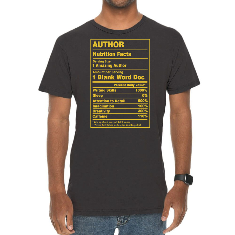 Nutrition Facts Author Girl Vintage T-Shirt by waldauitaliu | Artistshot