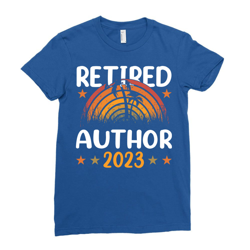 Retired 2023 Retirement Retired Author Funny Vinta Ladies Fitted T-Shirt by anackymuuse | Artistshot