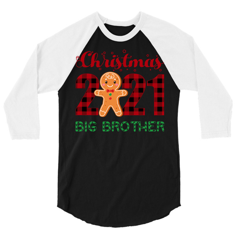 Christmas 2021 Big Brother Gingerbread Matching Fa 3/4 Sleeve Shirt | Artistshot