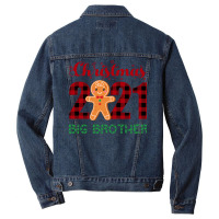 Christmas 2021 Big Brother Gingerbread Matching Fa Men Denim Jacket | Artistshot