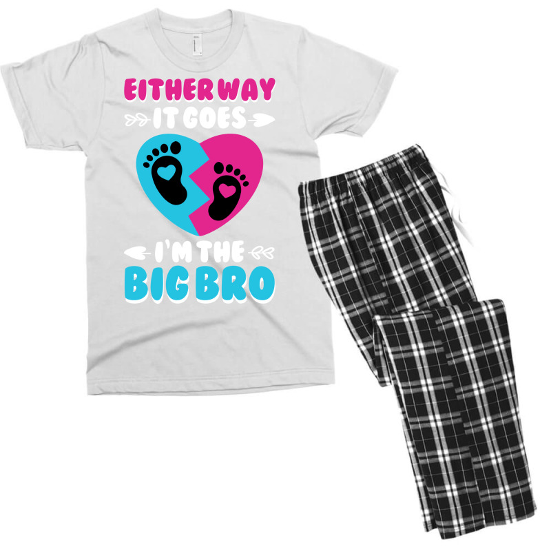 Either Way It Goes Im The Big Bro Gender Reveal Fu Men's T-shirt Pajama Set | Artistshot