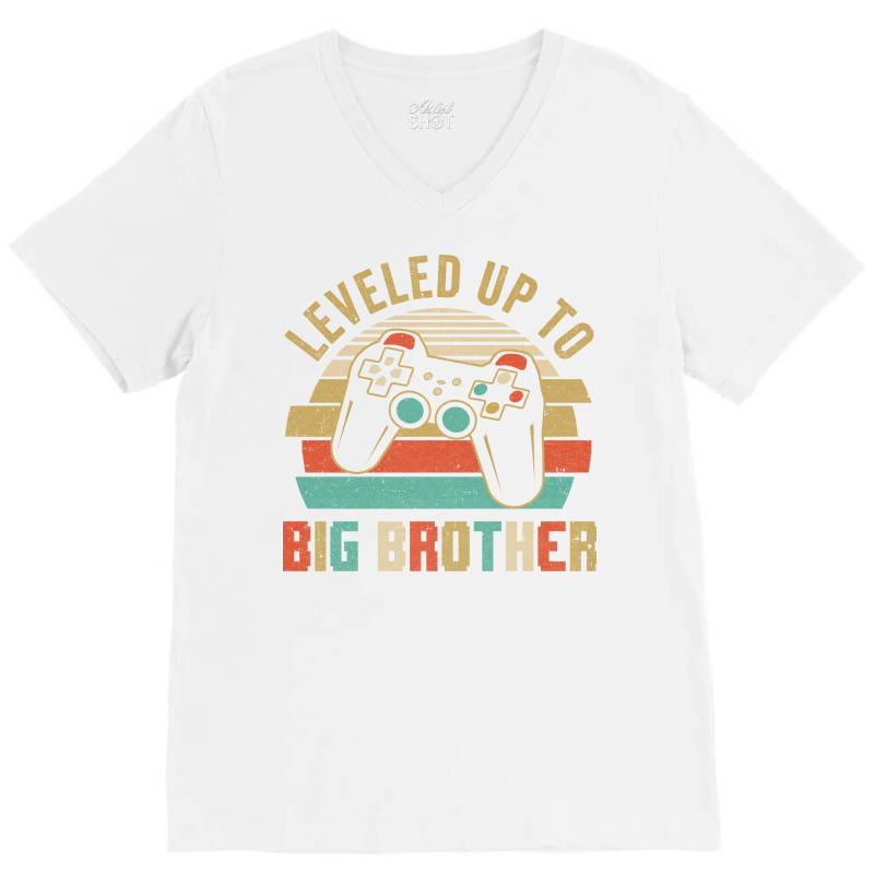 Leveled Up To Big Brother Ba V-neck Tee | Artistshot