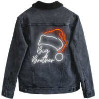 Big Brother Christmas Hat Design For Family Unisex Sherpa-lined Denim Jacket | Artistshot