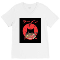 Cat Ramen V-neck Tee | Artistshot