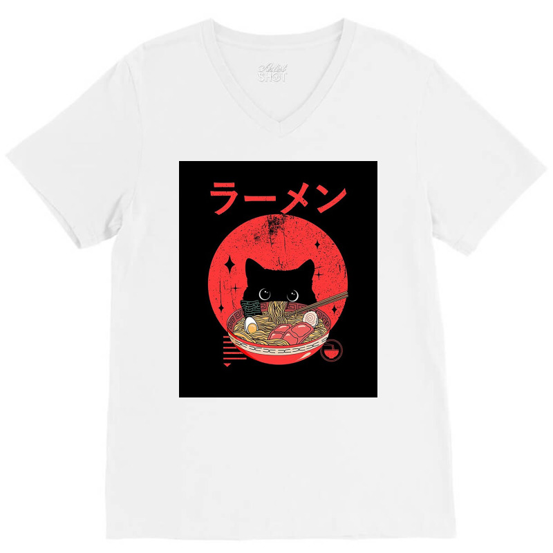 Cat Ramen V-Neck Tee by kentwilson | Artistshot