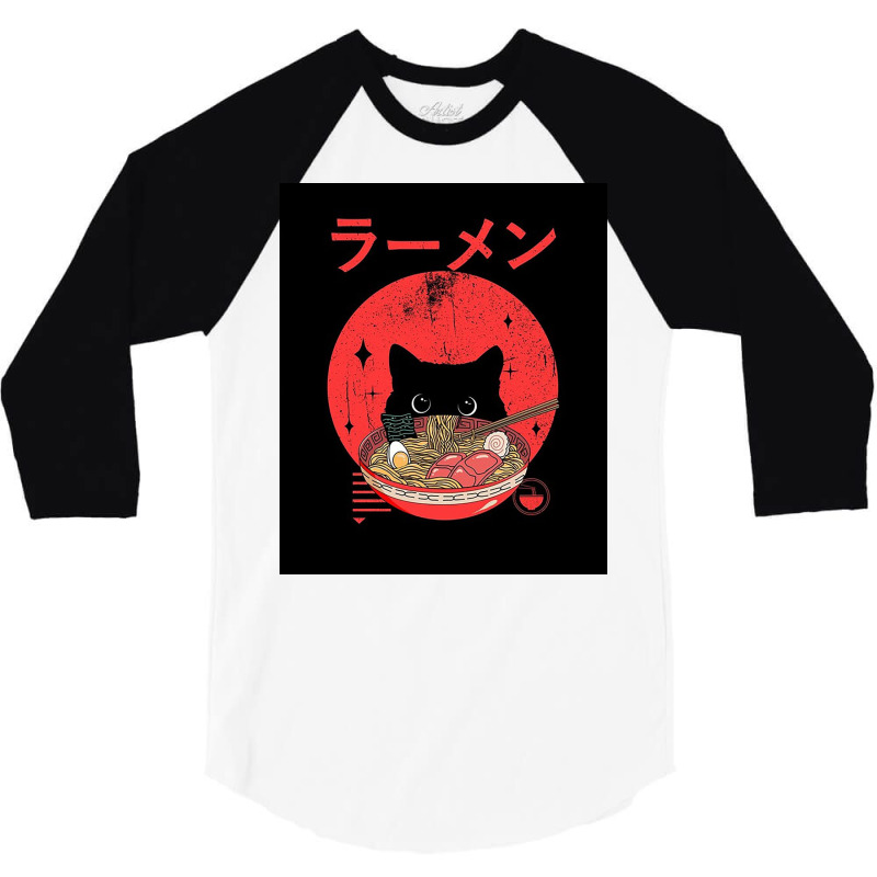 Cat Ramen 3/4 Sleeve Shirt by kentwilson | Artistshot