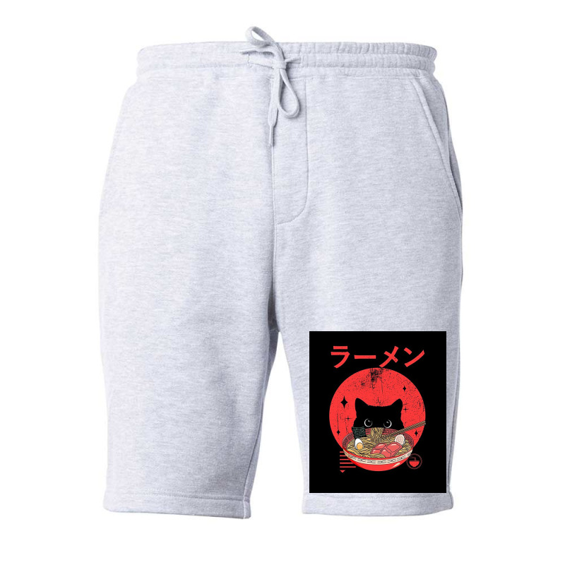 Cat Ramen Fleece Short by kentwilson | Artistshot