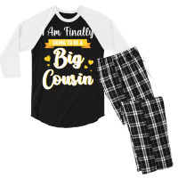 I Am Finally Going To Be A Big Cousin Happy Me You Men's 3/4 Sleeve Pajama Set | Artistshot