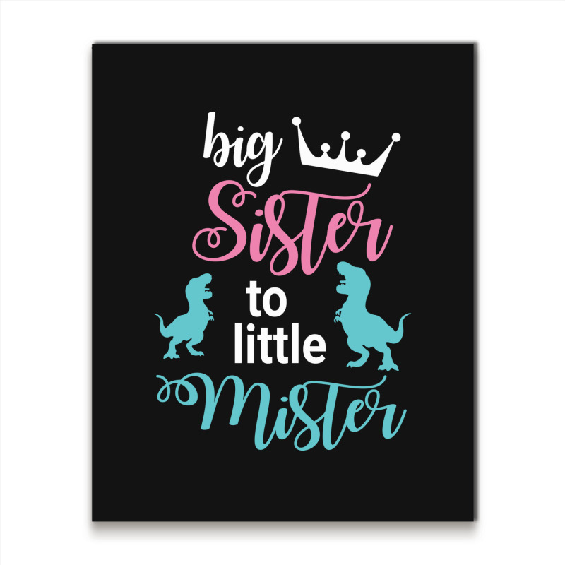 Dinosaurs Dancing Together Happy Big Sister To Lit Metal Print Vertical | Artistshot