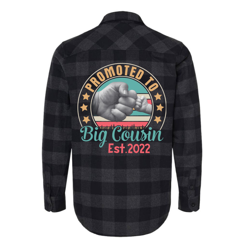 Hand Touch Hand Promoted To Big Cousin Est 2022 Ha Flannel Shirt by tindokveh | Artistshot