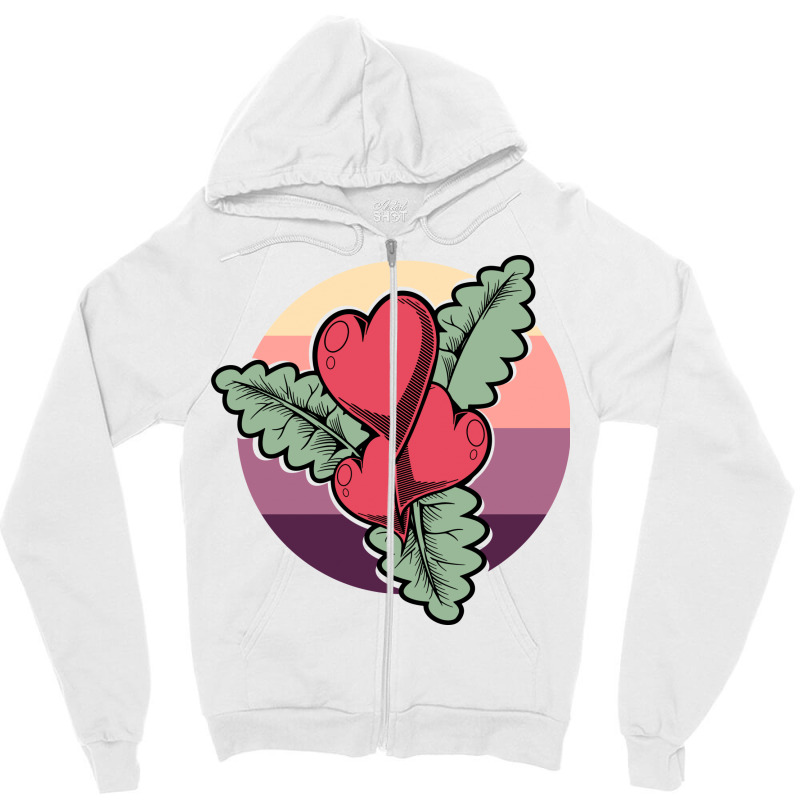 Hearts Flower Vintage Zipper Hoodie | Artistshot