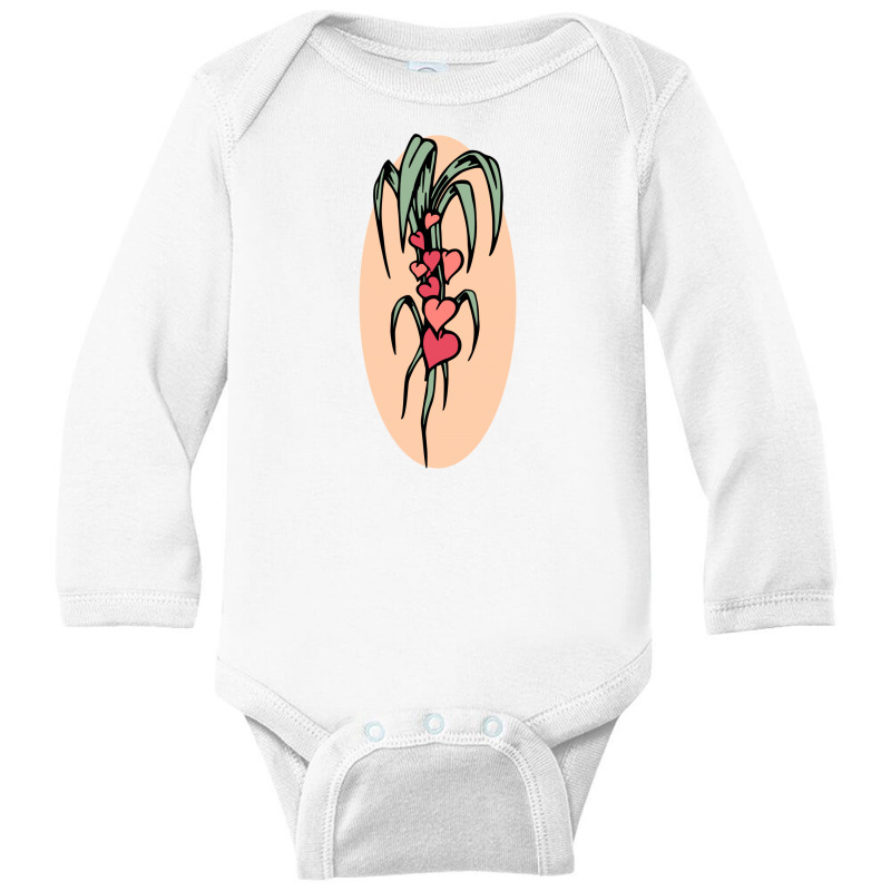 Hearts Leaves Vintage Classic Long Sleeve Baby Bodysuit | Artistshot