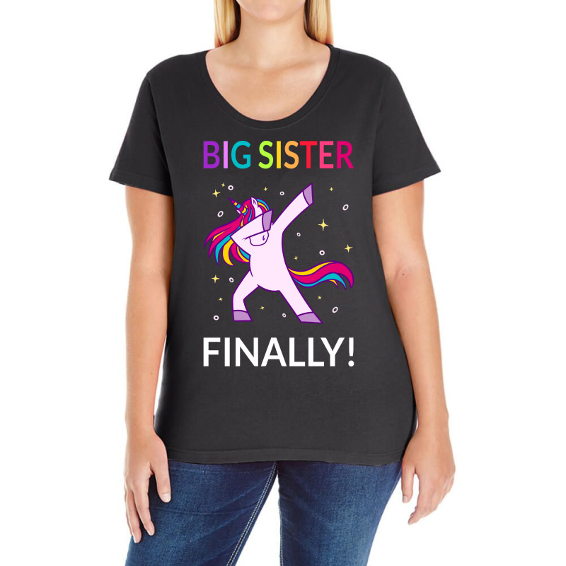 Big Sister Finally I Ladies Curvy T-Shirt by cottaguricsl | Artistshot